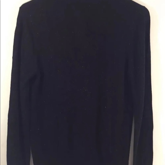 DKNY Women Cowl Neck Sweater Metallic Black Silver Large Long Sleeve - Picture 2 of 11